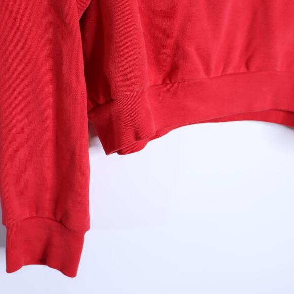 LEVI'S Half Zip Logo Sweatshirt Pullover Red Mock Neck Long Sleeve Women's M - Picture 6 of 12